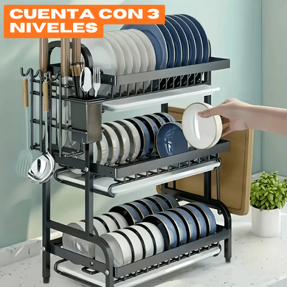 Escurridor De Platos Estante Organizador 3 Niveles