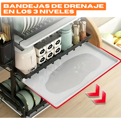 Escurridor De Platos Estante Organizador 3 Niveles