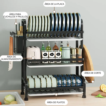 Escurridor De Platos Estante Organizador 3 Niveles